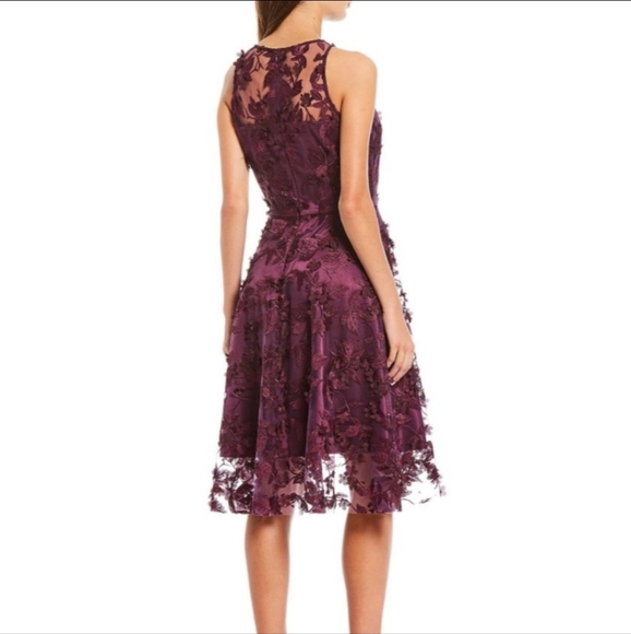 Alex Marie Madison 3D Floral Embroidered Mesh Sleeveless A-line Dress - Picture 2 of 12